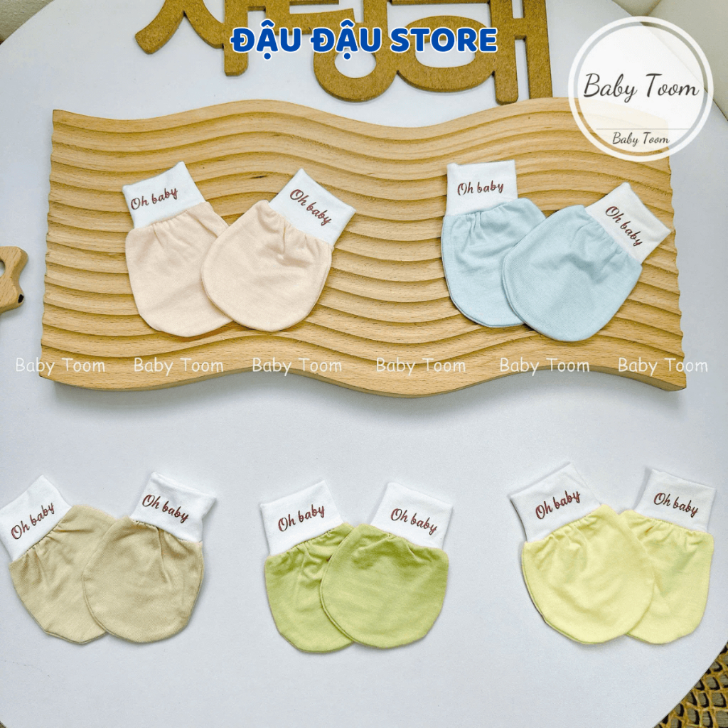 (SET 2 ĐÔI) Bao Tay BABY TOOM Thun Petit Cho Bé sơ sinh mềm mịn thoáng mát co giãn in họa tiết Đậu Đậu Store