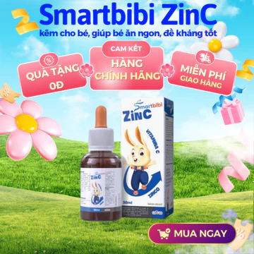 Zinc kẽm cho bé smartbibi giúp bé ăn ngon, đề kháng tốt