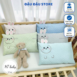 Gối Lụa Băng Lạnh Hình Thỏ Lõi Bông Oganic Thoáng Mát Cho Bé Đi Học 30x45Cm Đậu Đậu Store