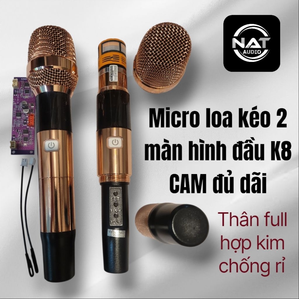 Micro loa kéo 2 màn thân full kim loại củ K8 Cam tiếng cực đẹp cầm nắm ...