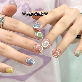 (Tặng hộp,keo) Nail Box Thiết Kế Móng Úp, Mong Giả Đa Sắc Nổi Bật Măt Mèo Xoay Vũ Trụ M05