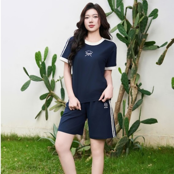 Set Bộ Đùi Nữ GUNO Vải Cotton Thơm Cao Cấp Thoáng Mát Viền Cổ Phối Nơ ...
