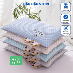 Gối Băng Lạnh Hình Mèo Lõi Bông Thoáng Mát Cho Bé Yêu Mang Đi Học 30x50Cm - Đậu Đậu Store