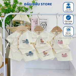 Combo 2-3 bộ cộc tay sơ sinh chất vải thun lạnh mềm mịn cho bé sơ sinh size 0-9 tháng CL07 Đậu Đậu Store