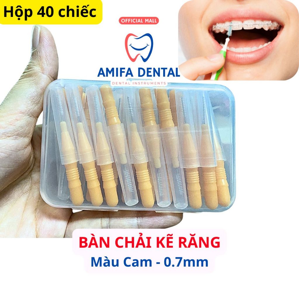 Bàn Chải Kẽ Răng Mini Hộp 40 Chiếc, Bàn Chải Chỉnh Nha Hình Ngón Tay, Bàn Chải Làm Sạch Kẽ Răng Hiệu Quả