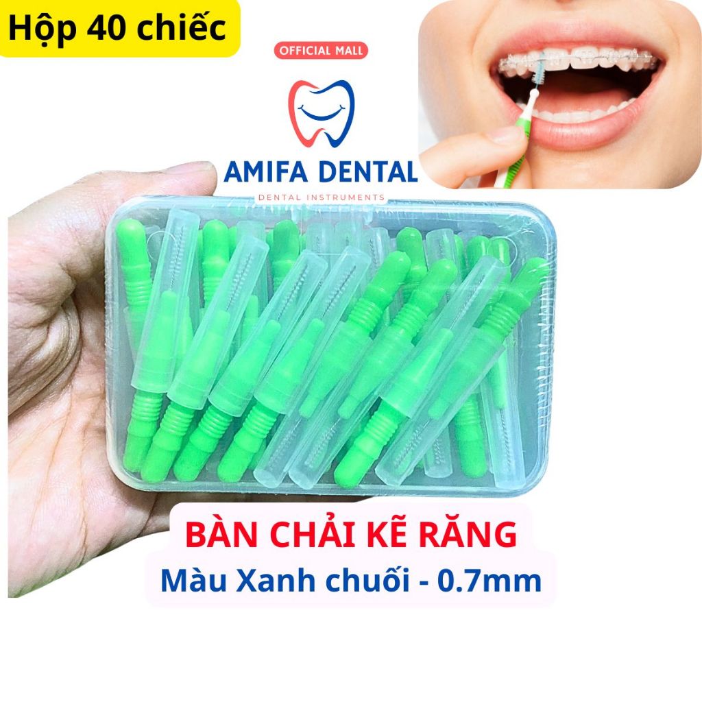 Bàn Chải Kẽ Răng Mini Hộp 40 Chiếc, Bàn Chải Chỉnh Nha Hình Ngón Tay, Bàn Chải Làm Sạch Kẽ Răng Hiệu Quả