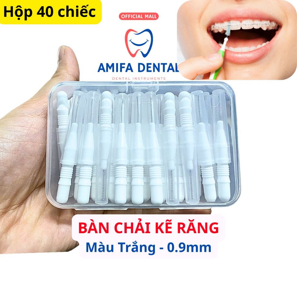 Bàn Chải Kẽ Răng Mini Hộp 40 Chiếc, Bàn Chải Chỉnh Nha Hình Ngón Tay, Bàn Chải Làm Sạch Kẽ Răng Hiệu Quả