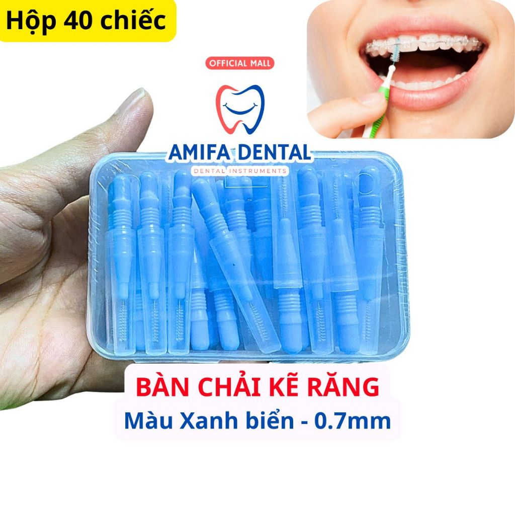 Bàn Chải Kẽ Răng Mini Hộp 40 Chiếc, Bàn Chải Chỉnh Nha Hình Ngón Tay, Bàn Chải Làm Sạch Kẽ Răng Hiệu Quả