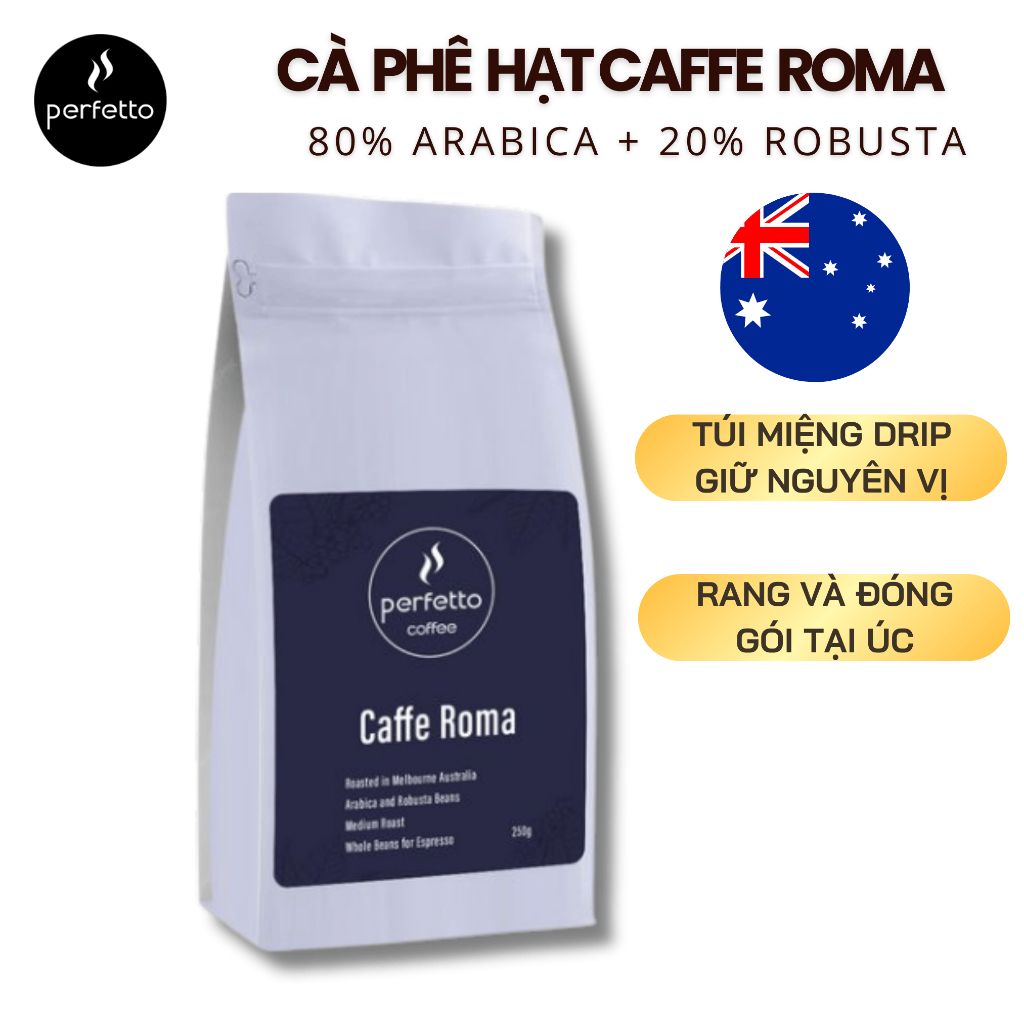 [Perfetto Coffee] Cà phê hạt nhập khẩu Caffe Roma 70% Arabica & 30% ...