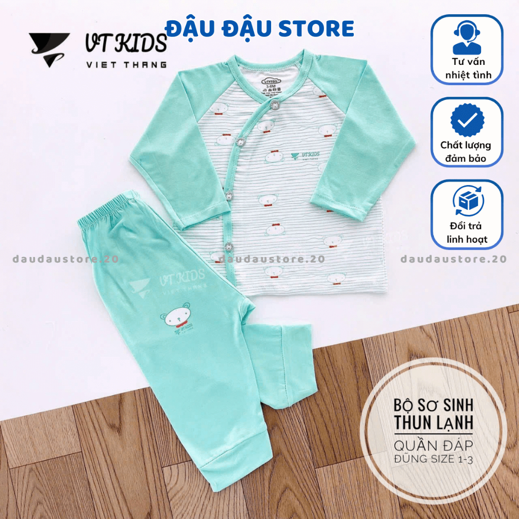 Set 2/3 Bộ Quần Áo VT Dài Tay Sơ Sinh Thun Lạnh Petit mềm mịn cho bé sơ sinh 0-9 tháng DL114 Đậu Đậu Store