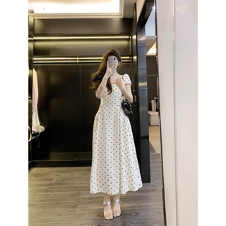 Đầm thiết kế KYE dáng dài, váy chấm bi thanh lịch Evy dress