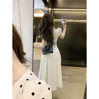 Đầm thiết kế KYE dáng dài, váy chấm bi thanh lịch Evy dress