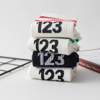 Combo 10 Đôi Tất/ Vớ Cổ Cao Unisex Sọc Màu Số 123 – Vớ Cotton Thể Thao Co Giãn, Phong Cách Hàn Quốc