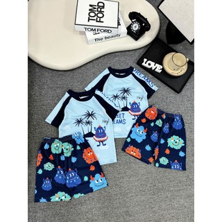 Đồ bơi bé trai BONBON Kids họa tiết Sweettdreams,bộ quần áo đi bơi ngắn tay bé trai 12-45kg