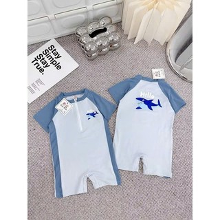 Đồ bơi liền thân bé trai họa tiết baby shark,bộ bơi Hello cá mập 7- 28kg