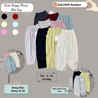 Quần Baggy Thụng Phối Cạp Chất Liệu KaKi Gió Siêu Thoáng Mát, Dễ Dàng Phối Đồ ELEGANTE