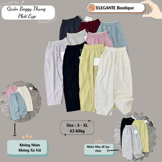 Quần Baggy Thụng Phối Cạp Chất Liệu KaKi Gió Siêu Thoáng Mát, Dễ Dàng Phối Đồ ELEGANTE