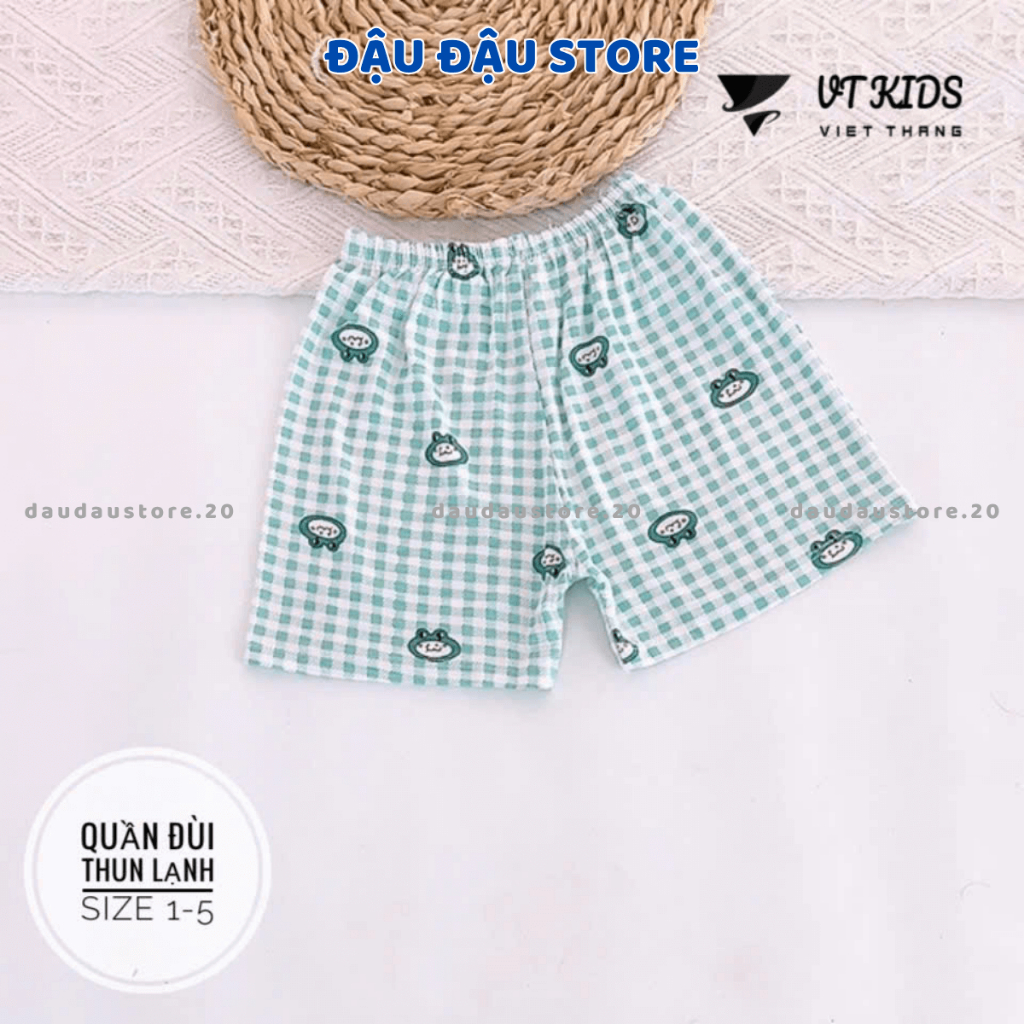 Set 5/10 Quần ĐÙI Chục Thun Lạnh Màu Sơ Sinh Cho Bé Gái Bé Trai 4-15kg Vải Mềm Mát Phối Họa Tiết QL08 Đậu Đậu Store