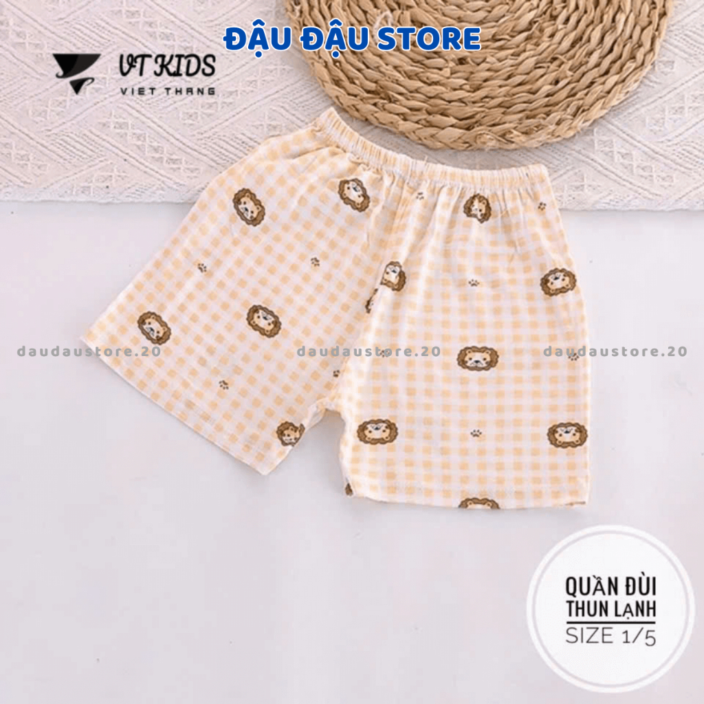 Set 5/10 Quần ĐÙI Chục Thun Lạnh Màu Sơ Sinh Cho Bé Gái Bé Trai 4-15kg Vải Mềm Mát Phối Họa Tiết QL08 Đậu Đậu Store
