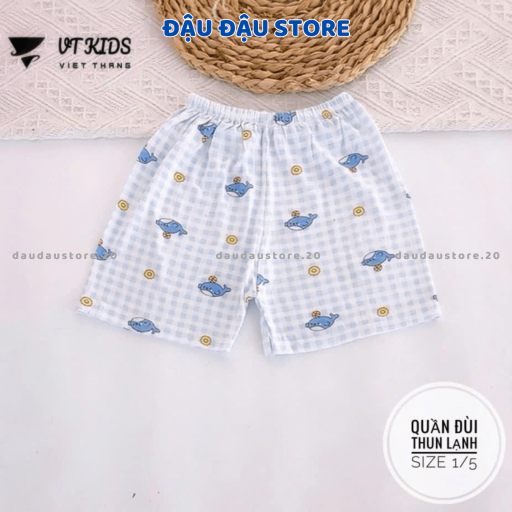 Set 5/10 Quần ĐÙI Chục Thun Lạnh Màu Sơ Sinh Cho Bé Gái Bé Trai 4-15kg Vải Mềm Mát Phối Họa Tiết QL08 Đậu Đậu Store