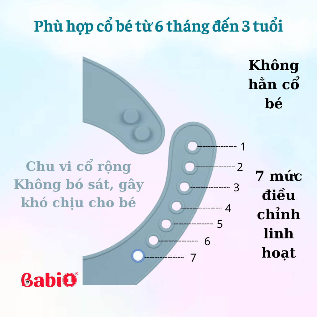 Yếm Ăn Dặm Silicon Babi 1 Máng Sâu Chống Thấm Cho Bé, Gập Gọn