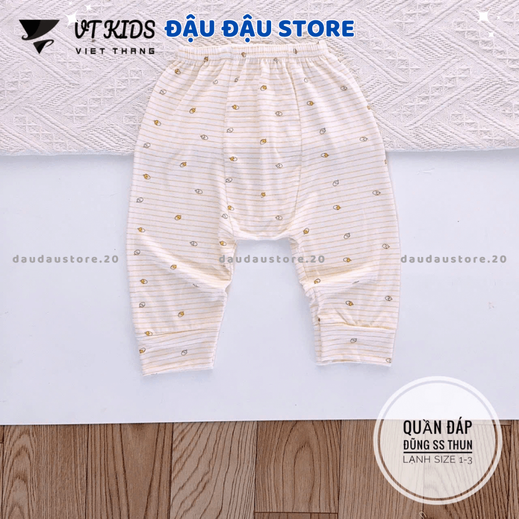 Set 5/10 Quần Dài Màu VT Sơ Sinh Thun Lạnh Đáp Đũng Bỏ Bỉm Cho Bé Gái Bé Trai 3-9kg Mềm Mịn [QLD114] Đậu Đậu Store