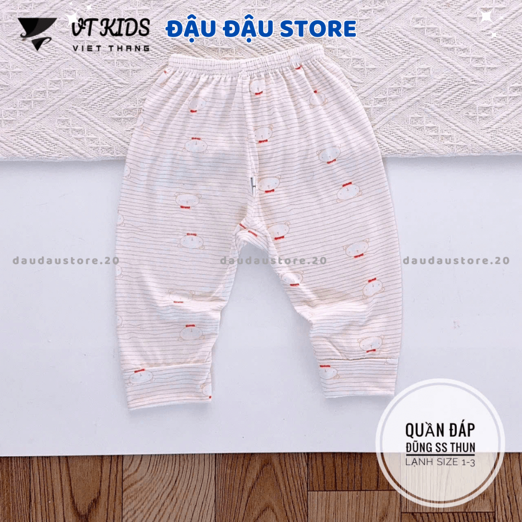 Set 5/10 Quần Dài Màu VT Sơ Sinh Thun Lạnh Đáp Đũng Bỏ Bỉm Cho Bé Gái Bé Trai 3-9kg Mềm Mịn [QLD114] Đậu Đậu Store