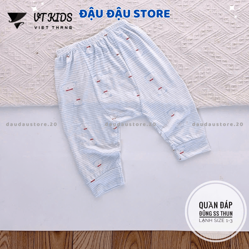 Set 5/10 Quần Dài Màu VT Sơ Sinh Thun Lạnh Đáp Đũng Bỏ Bỉm Cho Bé Gái Bé Trai 3-9kg Mềm Mịn [QLD114] Đậu Đậu Store