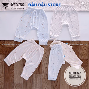 Set 5/10 Quần Dài Màu VT Sơ Sinh Thun Lạnh Đáp Đũng Bỏ Bỉm Cho Bé Gái Bé Trai 3-9kg Mềm Mịn [QLD114] Đậu Đậu Store