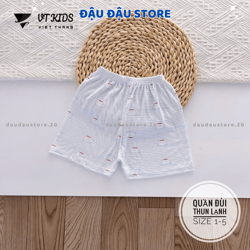 Set 5/10 Quần Đùi Quần Chục Thun Lạnh Màu Cho Bé Gái Bé Trai 4-15kg Vải Mềm Mát Phối Họa Tiết [QL114] Đậu Đậu Store