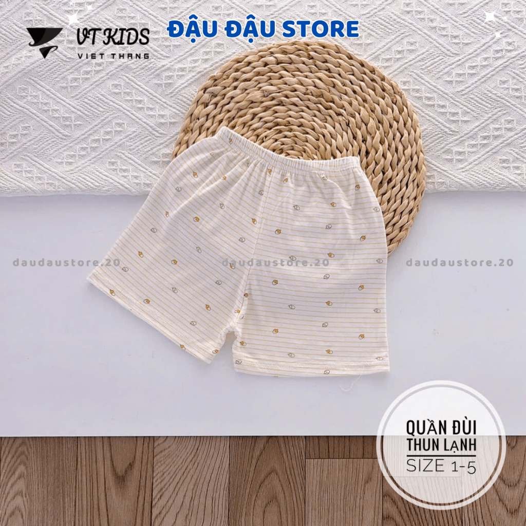Set 5/10 Quần Đùi Quần Chục Thun Lạnh Màu Cho Bé Gái Bé Trai 4-15kg Vải Mềm Mát Phối Họa Tiết [QL114] Đậu Đậu Store