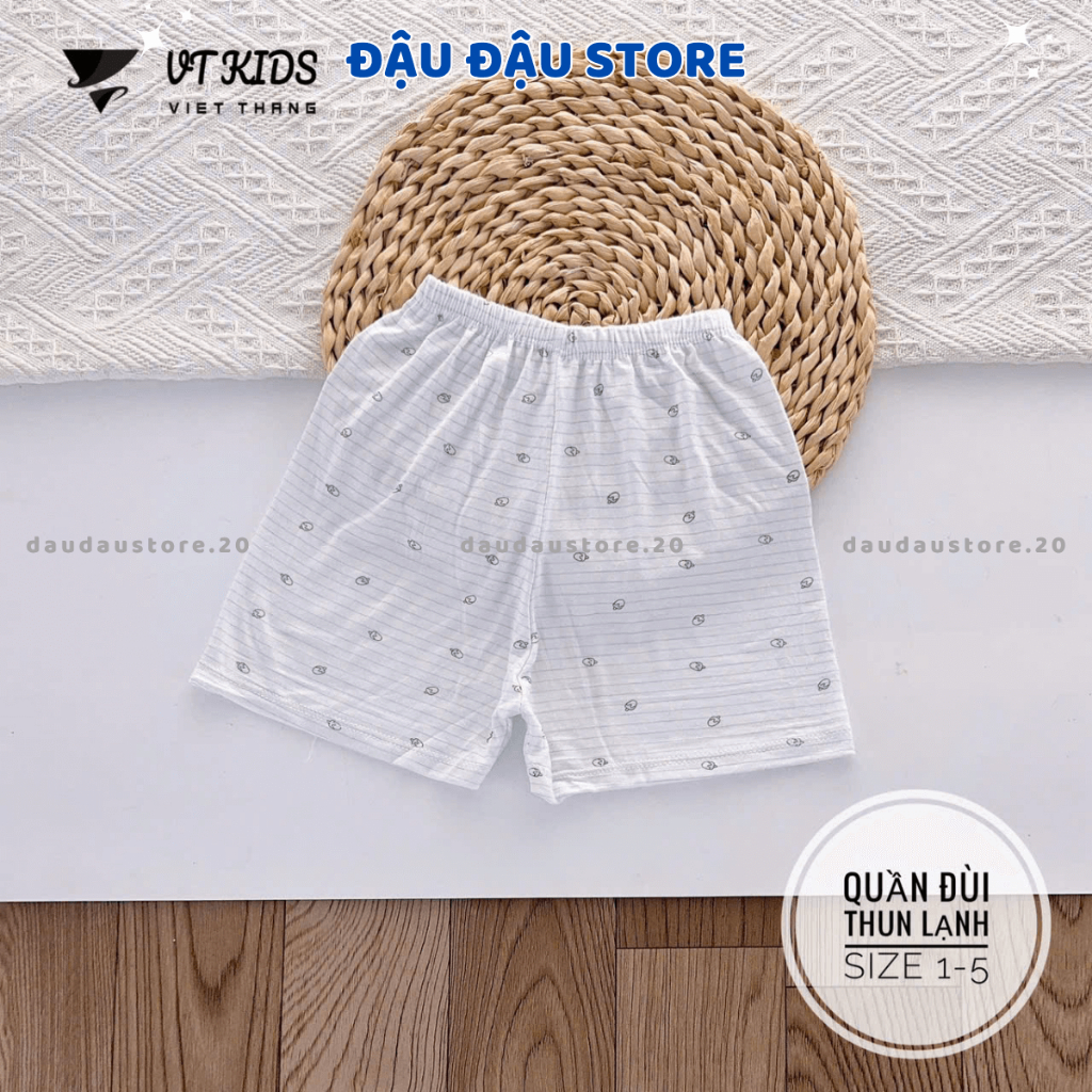Set 5/10 Quần Đùi Quần Chục Thun Lạnh Màu Cho Bé Gái Bé Trai 4-15kg Vải Mềm Mát Phối Họa Tiết [QL114] Đậu Đậu Store