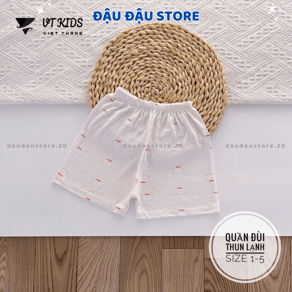 Set 5/10 Quần Đùi Quần Chục Thun Lạnh Màu Cho Bé Gái Bé Trai 4-15kg Vải Mềm Mát Phối Họa Tiết [QL114] Đậu Đậu Store