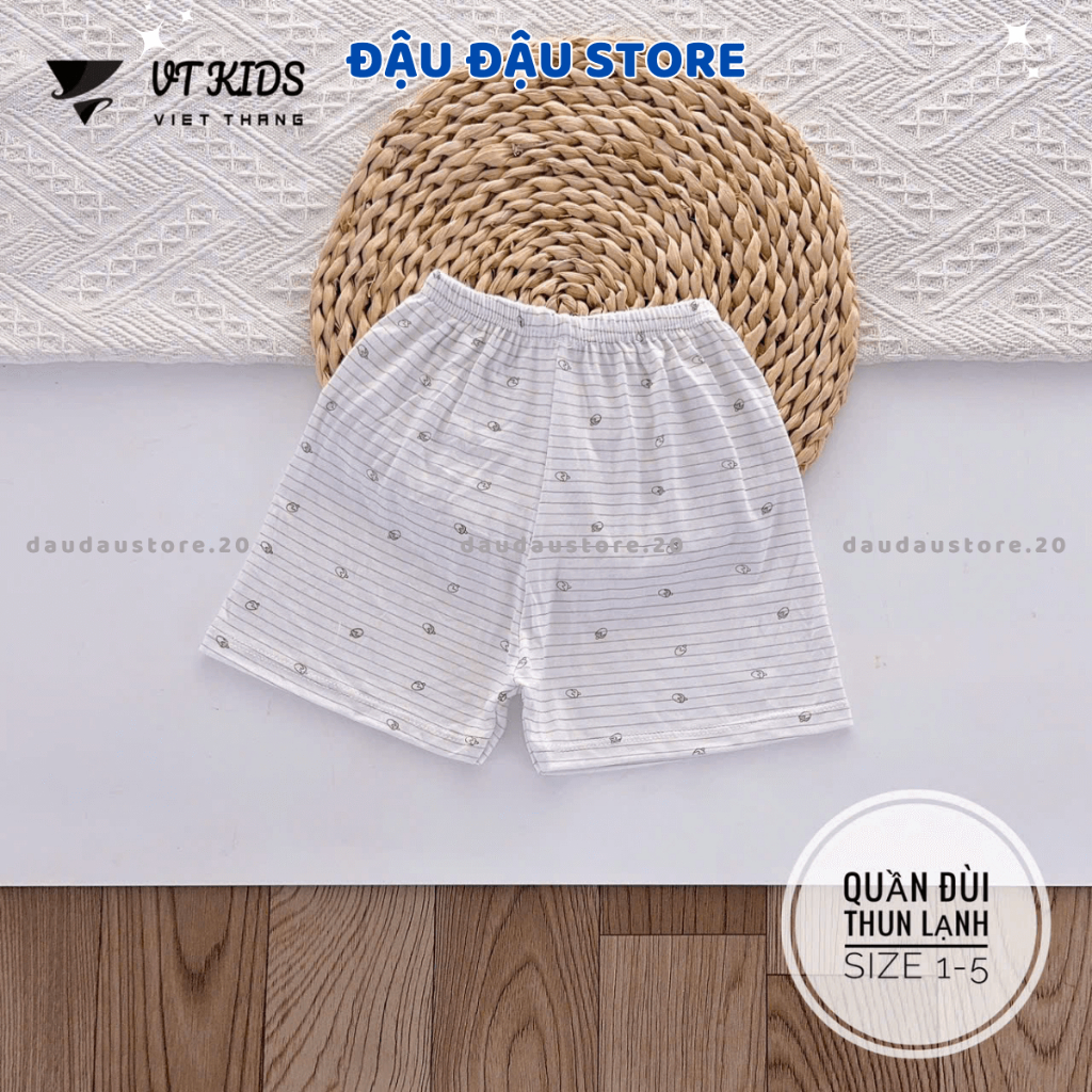 Set 5/10 Quần Đùi Quần Chục Thun Lạnh Màu Cho Bé Gái Bé Trai 4-15kg Vải Mềm Mát Phối Họa Tiết [QL114] Đậu Đậu Store