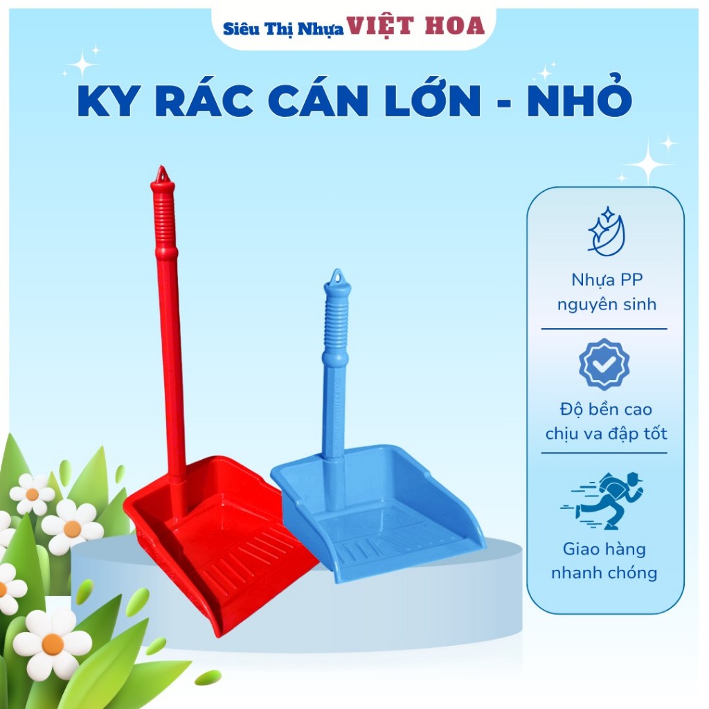 Ky Hốt Rác Có Cán, Cán Nhỏ/Lớn, Dành Cho Gia Đình, Văn Phòng, Quán Ăn ...