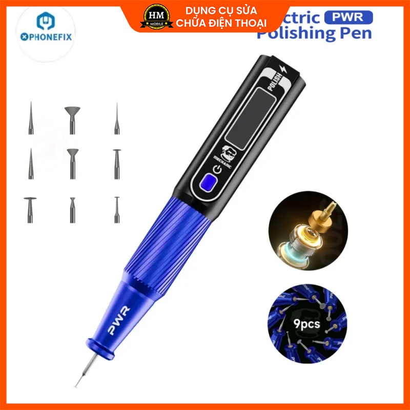 Bộ máy mài cầm tay MECHANIC PWR kèm 9 mũi mài 5W dùng mài, khoan, cắt, đánh bóng chi tiết nhỏ
