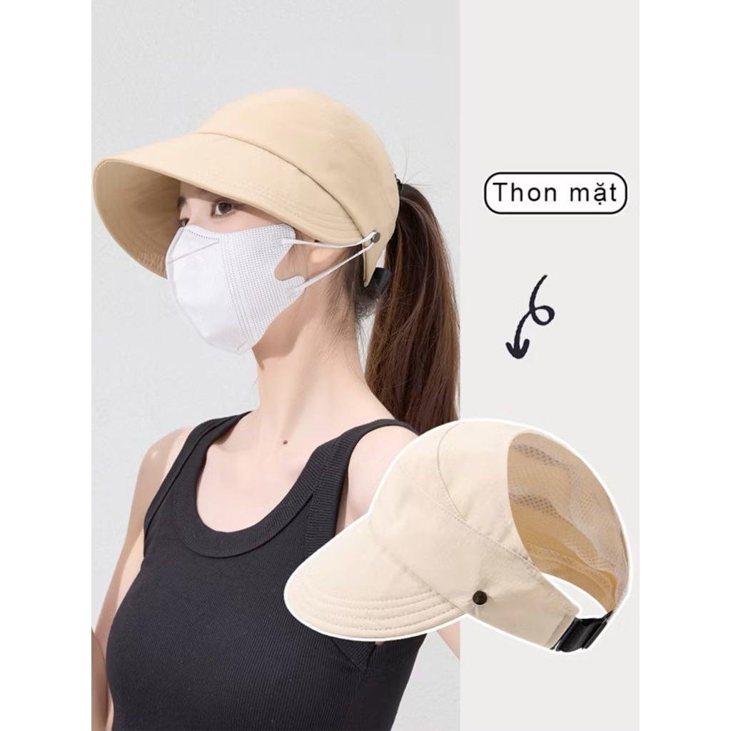 Mũ nữ vành cụp hở chóp cotton mềm mại , phụ kiện thời trang nữ