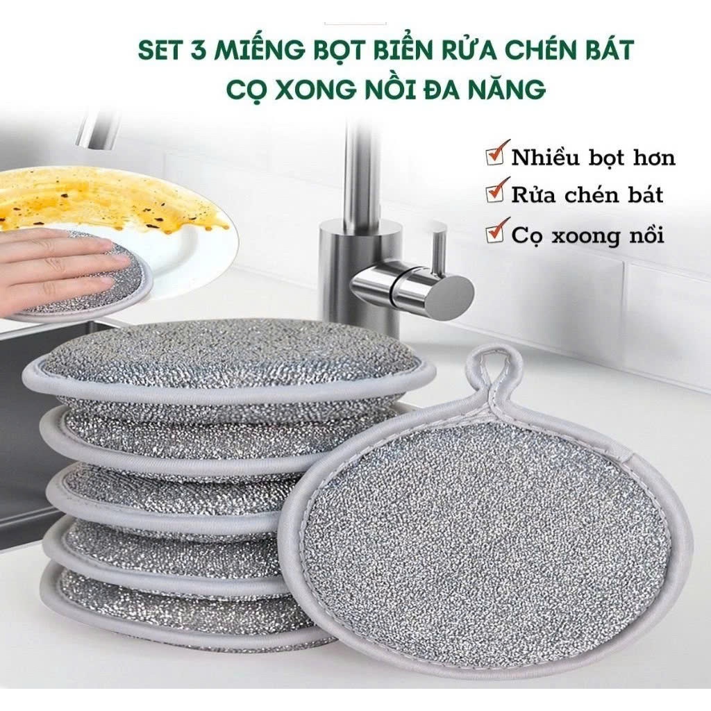 [COMBO 10]Miếng Chà Xoong 2 Mặt Vải Lưới Đa Năng,Dụng Cụ Bọt Biển Vệ Sinh Nhà Bếp Tiện Lợi - MIẾNG RỬA CHÉN TRÒN 2IN1 SI