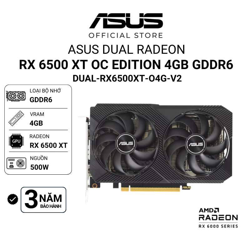 Card màn hình ASUS Dual Radeon RX 6500 XT