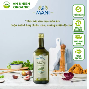 Dầu Olive Hữu Cơ Nguyên Chất Cao Cấp Mani, Dầu Olive Ép Lạnh,1L