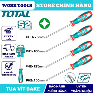 ĐỒ NGHỀ TOTAL Tua vít bake 3mm , 5mm , 6mm TSDPH0075 / TSDPH1100 / TSDPH2125 / TSDPH2150