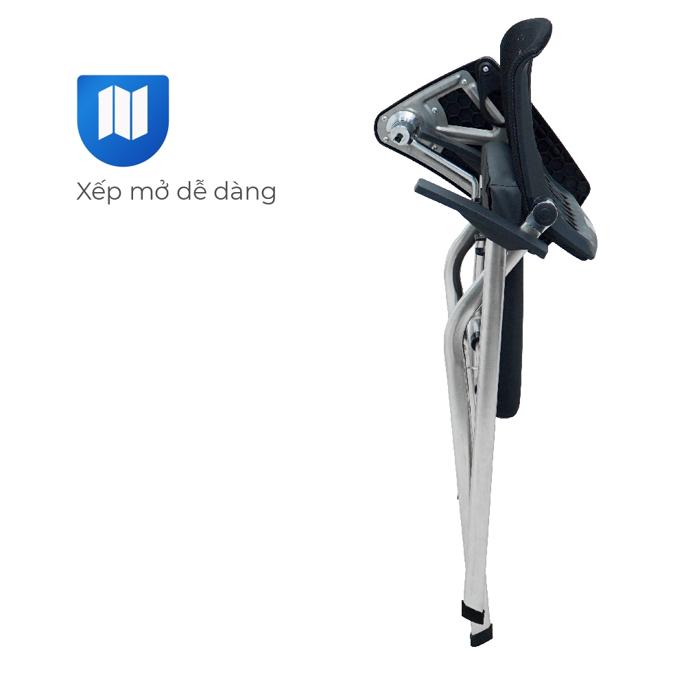 Ghế liền bàn gấp gọn Deli QUI PHÚC, khung inox chắc chắn, đệm ngồi dày dặn, ghế hội trường, ghế training