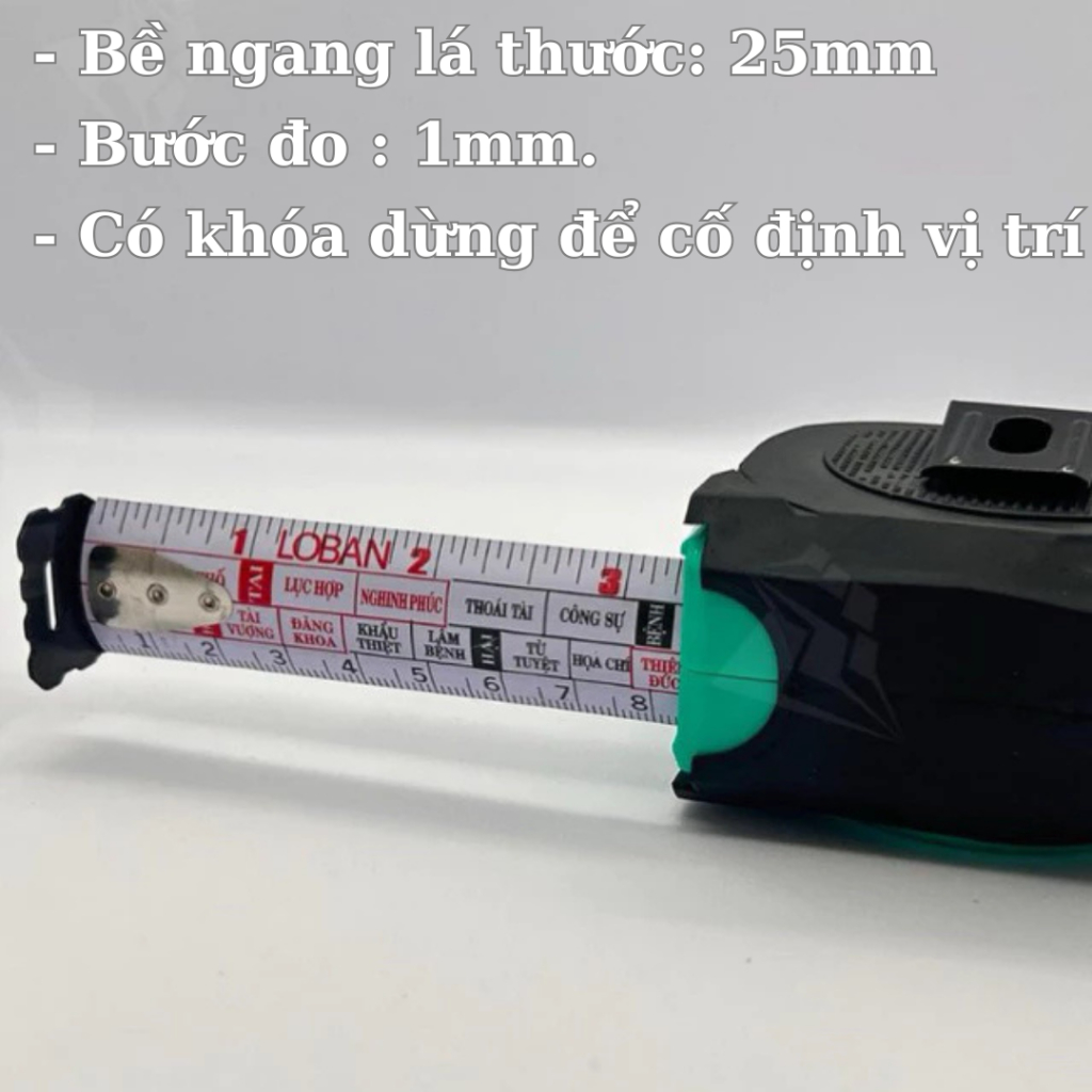 Thước cuộn GUXIN – Dài 3m/5m/7.5m/10m – 1 mặt thường & 2 mặt (có mặt phong thủy)