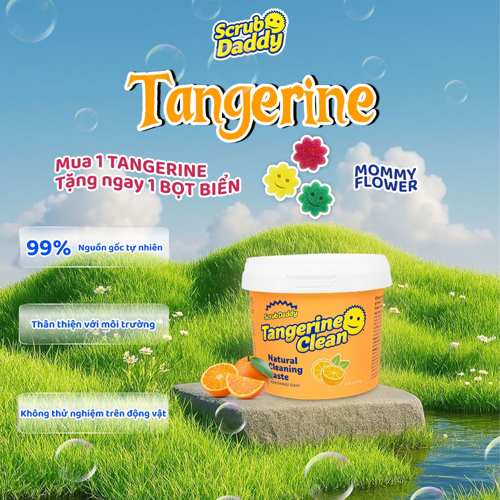 [Mua 1 Tặng 1] Chất tẩy dạng bột nhão Tangerine Clean - Scrub Daddy rửa sạch mọi vết bẩn | BigBuy360 - bigbuy360.vn