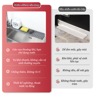 Tấm Thoát Nước Gác Bồn Rửa Bát Silicone Gập Mép – Nhanh Khô, Chống Tràn, Dễ Vệ Sinh