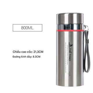 Bình giữ nhiệt 800ml-1000ml inox 304 cao cấp, bình nước inox giữ nhiệt lạnh 15g, nóng 8h, có khay lọc, dây treo