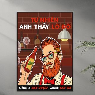 Tranh quán BIA, Tranh trang trí quán nhậu BH48 -  Tranh nhà hàng, tranh treo tường có khung Sắc Nét, Cao Cấp