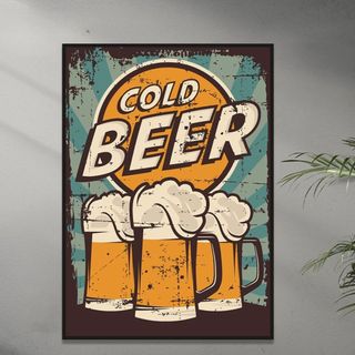 Tranh quán BIA, Tranh trang trí quán nhậu BH48 -  Tranh nhà hàng, tranh treo tường có khung Sắc Nét, Cao Cấp
