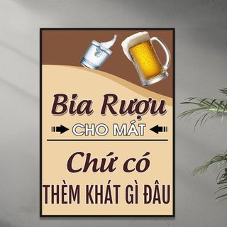 Tranh quán BIA, Tranh trang trí quán nhậu BH48 -  Tranh nhà hàng, tranh treo tường có khung Sắc Nét, Cao Cấp