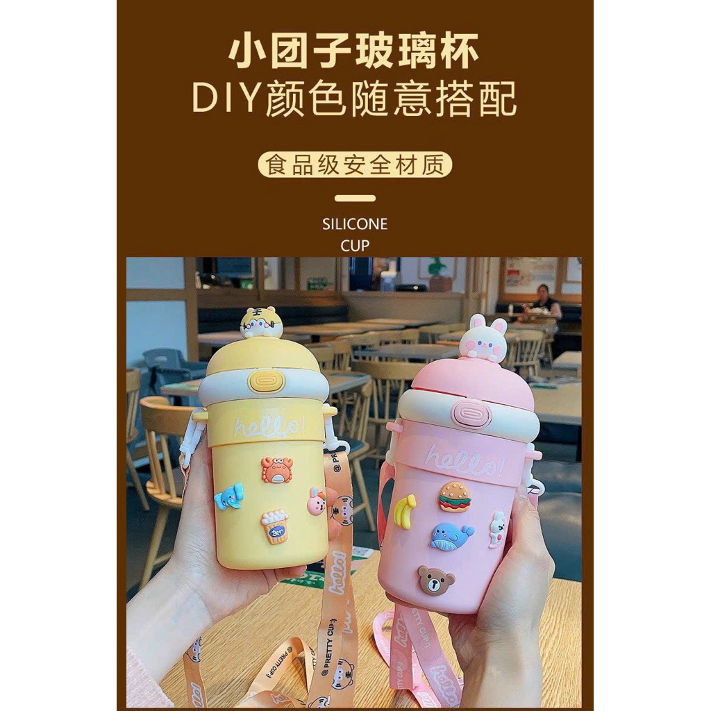 🌈🌈Bình nước kèm dây đeo 500ml